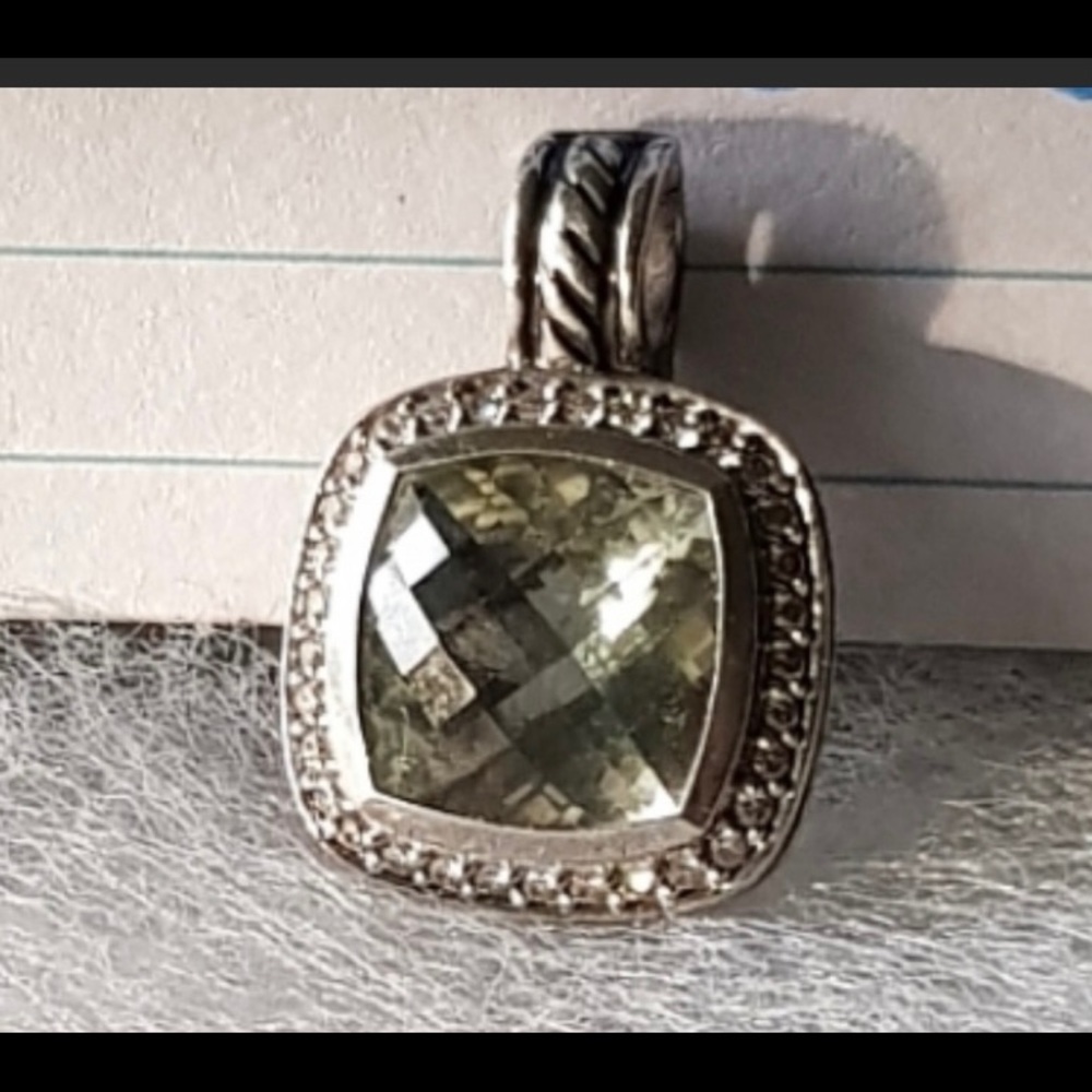 David Yurman Albion Prasiolite pendant with diamonds